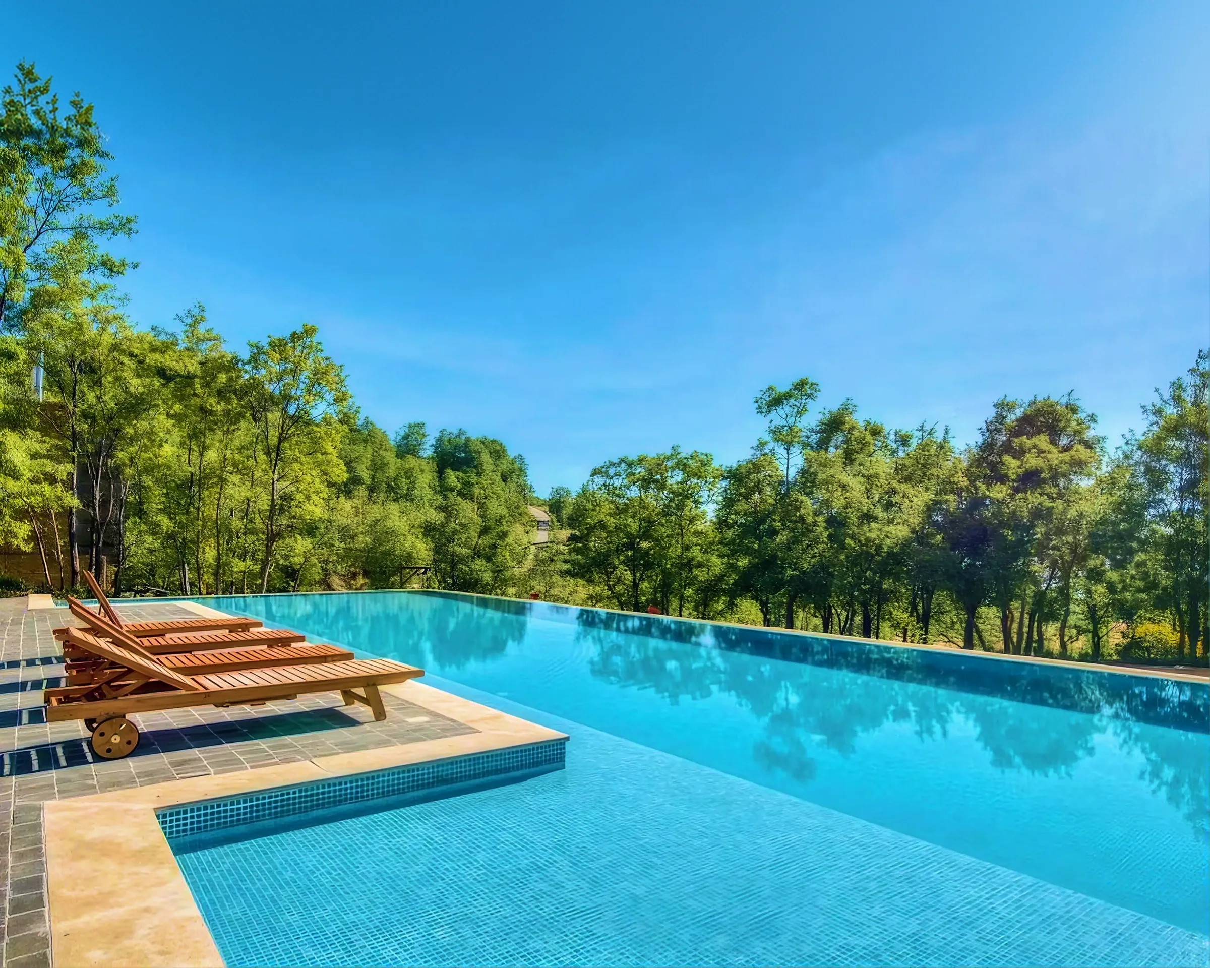 Infinity pool at The Nest chalet in Faqra, Lebanon