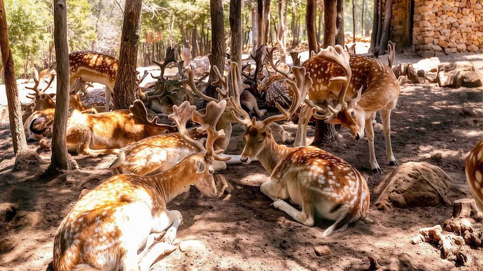 Fallow deer resting in the reserve beside RedRock